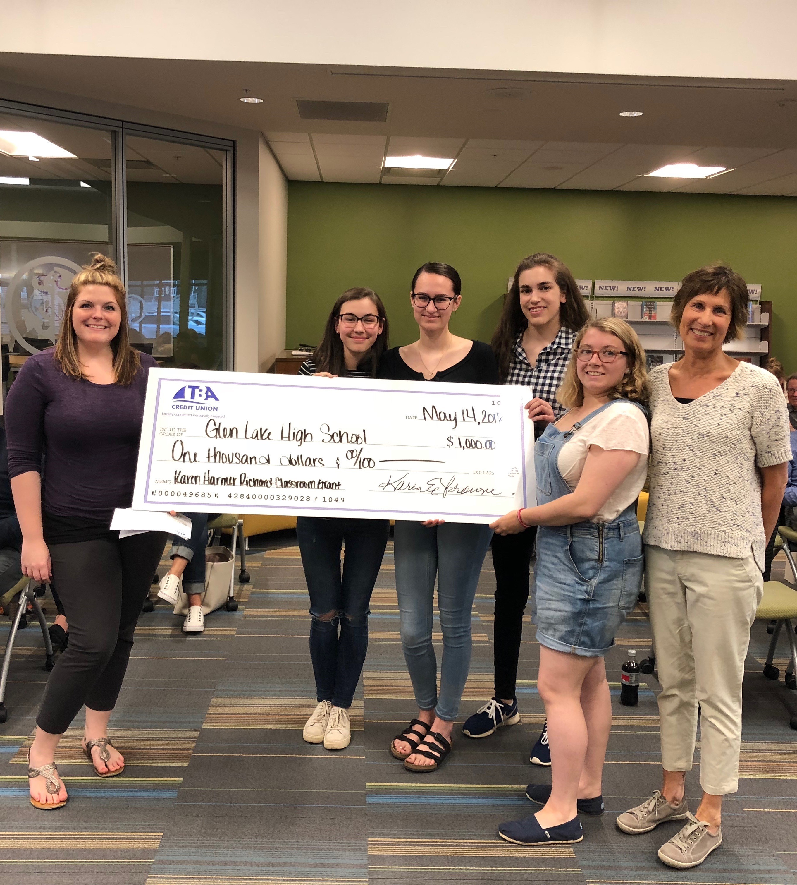 Glen Lake High School Receives TBACU Classroom Grant